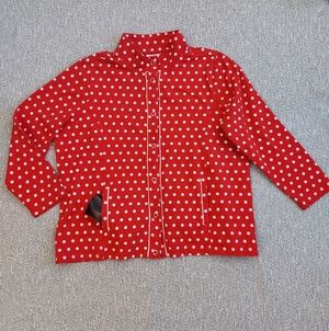Snap Front Polka Dot Jacket In Red By Quacker Factory, Sz XL